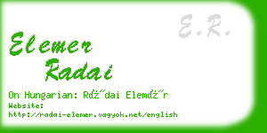elemer radai business card